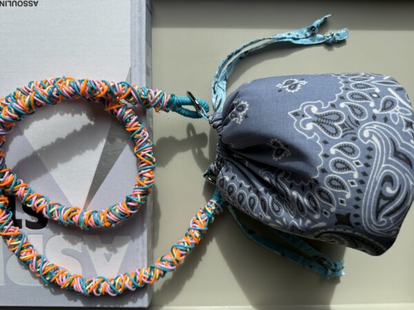 Sac Bubble Gum / Chambray - Ciel  / Anse longue bleu, Orange, Rose (Vente Flash)