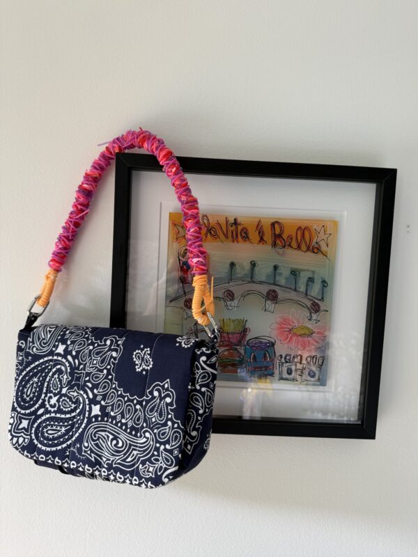 Sac Miko- Marine - Anse courte rose  (Vente Flash)