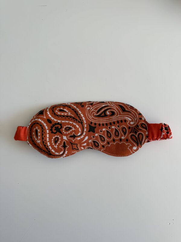 Masque de nuit Partie Principale Orange Vintage - Elastique orange Intérieur soie
