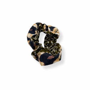 Chouchou léopard /bandana  kaki - made in France