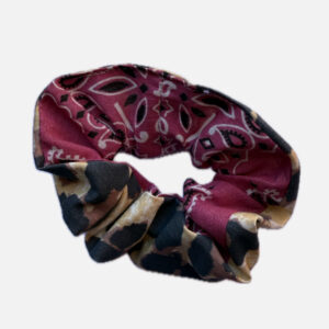 chouchou leopard - bandana fuchsia - made in France