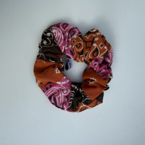 chouchou marron fuchsia