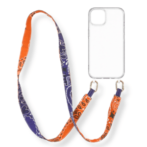 anse de téléphone bicolore - orange vintage - violet
