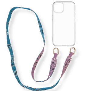anse de téléphone bicolore - turquoise lilas