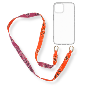 anse de téléphone bicolore - fuschia orange