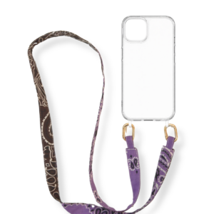 anse de téléphone bicolore - marron lilas