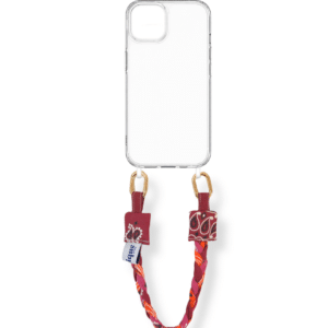 poignet de téléphone - bandana -bordeaux fuschia orange