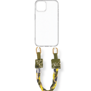 poignet de téléphone - bandana -kaki citron léopard