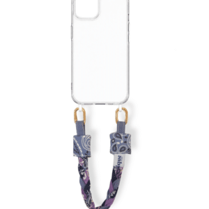 poignet de téléphone - bandana -chambray lilas marine