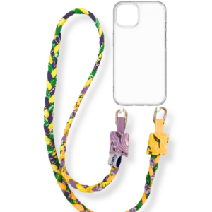 anse de téléphone bandana - lilas jaune vert