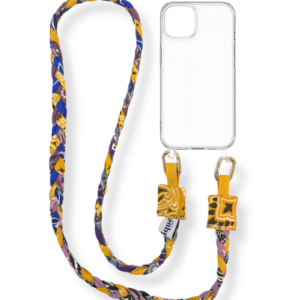 anse de téléphone bandana - jaune majorelle lilas