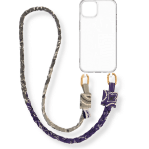anse de téléphone bandana - grise violet